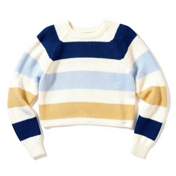 Hollister Boyfriend Sweater | Waffle Knit | XS (Oversized) | Nautical Stripes - Picture 3 of 8